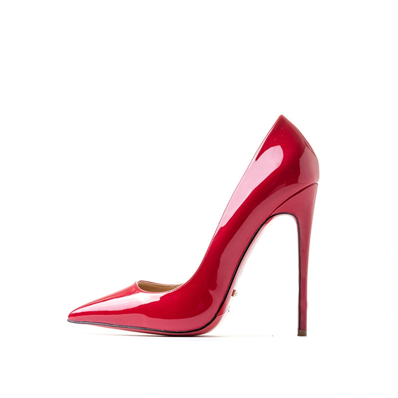 Red evening pumps on sale