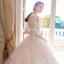 Elegant Champagne Wedding Dresses 2018 Ball Gown Lace Appliques Spaghetti Straps Backless Cathedral Train Short Sleeve Wedding