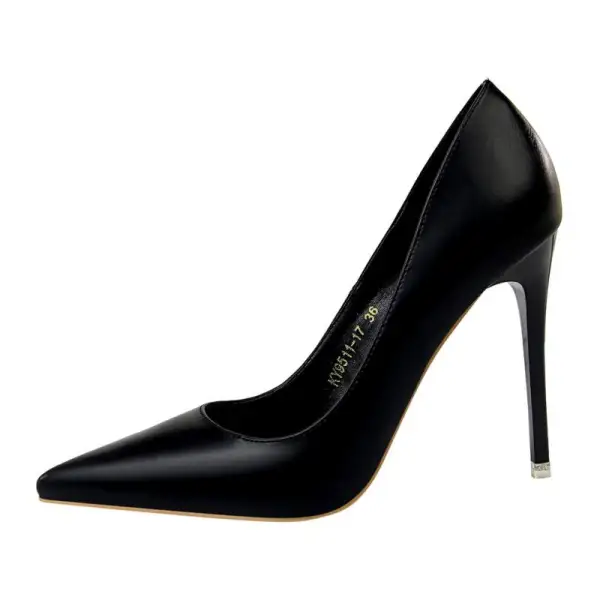Stilig Svart Aften Pumps 2019 10 cm Stiletthæler Spisse Pumps