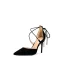 Schöne Freizeit Schwarz Sandalen Damen 2019 Wildleder X-Riemen Schleife 10 cm Stilettos Spitzschuh Hochhackige