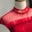 Chic / Beautiful Burgundy Evening Dresses  2019 A-Line / Princess High Neck Beading Sequins Crystal Lace Flower Sleeveless Backless Floor-Length / Long Formal Dresses