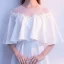 Elegante Ivory / Creme Abendkleider 2019 A Linie Rundhalsausschnitt Perle Applikationen 1/2 Ärmel Lange Festliche Kleider