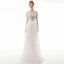 Modern / Fashion Ivory Evening Dresses  2019 A-Line / Princess Off-The-Shoulder Sequins Short Sleeve Backless Floor-Length / Long Formal Dresses