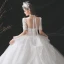 Mode Ivoire Glitter Robe De Mariée 2021 Robe Boule Encolure Dégagée Perlage Faux Diamant Manches Courtes Dos Nu Royal Train Mariage