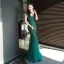 Modern / Fashion Silver Evening Dresses  2019 Trumpet / Mermaid V-Neck Sequins Sash Sleeveless Backless Floor-Length / Long Formal Dresses