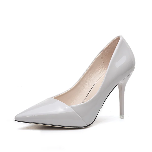 Chic / Beautiful Black OL Pumps 2019 Patent Leather 8 cm Stiletto Heels Pointed Toe Pumps