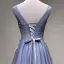 Chic / Beautiful Grey Prom Dresses 2018 A-Line / Princess Lace Flower Appliques Crystal V-Neck Backless Sleeveless Floor-Length / Long Formal Dresses