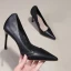 Enkel Brun Kontor Pumps 2019 Lær 8 cm Stiletthæler Spisse Pumps
