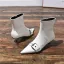 Mode Schwarz Freizeit Low Heel Stiefel Damen 2020 Leder Schnalle 4 cm Stilettos Spitzschuh Stiefel