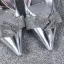Modern / Fashion Silver Evening Party Womens Shoes Leather 2019 Ankle Strap Rhinestone Bow 6 cm Stiletto Heels Pointed Toe High Heels