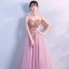 Chic / Beautiful Candy Pink Prom Dresses 2018 A-Line / Princess Glitter Rhinestone Scoop Neck Backless Sleeveless Floor-Length / Long Formal Dresses