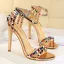 Charming Silver Evening Party Womens Sandals 2019 Rivet Ankle Strap 11 cm Stiletto Heels Open / Peep Toe High Heels
