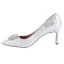 Charming Silver Wedding Shoes 2019 Lace Pearl Rhinestone 7 cm Stiletto Heels Pointed Toe Wedding Pumps