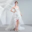 Sexy Høy Lav Elfenben Asymmetrisk Brudekjoler 2020 Prinsesse Strapless Uten Ermer Ryggløse Gripende Ruffles