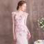 Chic / Beautiful Candy Pink Evening Dresses  2018 Trumpet / Mermaid Appliques Sash Lace Scoop Neck Floor-Length / Long Formal Dresses