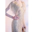 Luxe Doré Robe De Soirée 2020 Trompette / Sirène V-Cou Fait main Perlage Cristal Paillettes Manches Courtes Dos Nu Train De Balayage Robe De Ceremonie