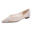 Modern Ivoor Plat Bruidsschoenen 2019 Leer Tule Kant Bloem Spitse Neus