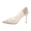 Modern / Fashion Ivory Wedding Shoes 2019 Leather Lace Flower 8 cm Stiletto Heels Pointed Toe Wedding Pumps