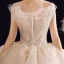 Charming Champagne Wedding Dresses 2020 Ball Gown Ruffle V-Neck Beading Pearl Lace Appliques Sequins Sleeveless Backless Royal Train