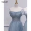 Modest / Simple Sky Blue Bridesmaid Dresses 2021 A-Line / Princess Short Sleeve Backless Beading Pearl Floor-Length / Long Bridesmaid Wedding Party Dresses