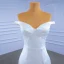 Vintage / Retro Ivory Satin Wedding Dresses 2021 Trumpet / Mermaid Off-The-Shoulder Sleeveless Backless Royal Train Wedding