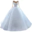 Elegant High-end White Wedding Dresses 2021 Ball Gown Scoop Neck Beading Pearl Sequins Long Sleeve Chapel Train Wedding