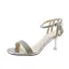 Sexy Argenté Faux Diamant Soirée Sandales Femme 2021 Bride Cheville 6 cm Talons Aiguilles Peep Toes / Bout Ouvert Sandales Talons Hauts