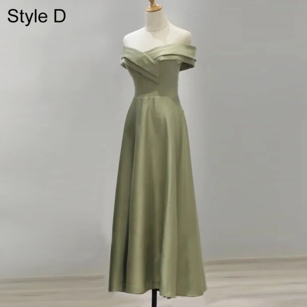 Modest / Simple Sage Green Bridesmaid Dresses 2021 A-Line / Princess Off-The-Shoulder Short Sleeve Floor-Length / Long Bridesmaid Wedding Party Dresses