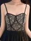 Sexy Noire Faux Diamant Paillettes Robe De Bal 2021 Princesse Bretelles Spaghetti Sans Manches Dos Nu Longue Soirée Robe De Ceremonie