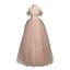 Chic / Beautiful Blushing Pink Prom Dresses 2021 A-Line / Princess Off-The-Shoulder Sleeveless Backless Beading Floor-Length / Long Prom Formal Dresses