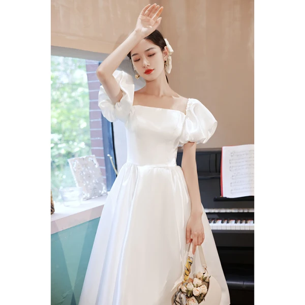 white graduation dresses 2021 ZAPAKA Women White Short Graduation Dress A-Line Spaghetti Straps Commencement Dress, White / L