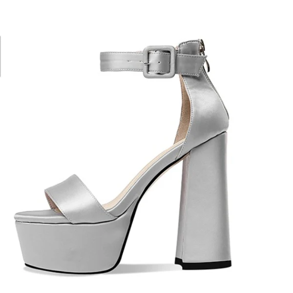 Chic / Belle Vert Foncé Club de carnaval Sandales Femme 2021 Cuir Bride Cheville 13 cm Talons Épais Peep Toes / Bout Ouvert Sandales Talons Hauts
