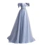 Chic / Belle Gris Robe De Bal 2021 Princesse Encolure Carrée Manches Courtes Dos Nu Perlage Perle En Dentelle Fleur Longue Promo Robe De Ceremonie