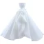 High End Weiß Fallende Rüsche Brautkleider / Hochzeitskleider 2021 Ballkleid Rüschen Bandeau Ärmellos Rückenfreies Lange Hochzeit