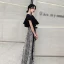 Mode Noire Noeud Robe De Bal 2021 Princesse V-Cou Manches Courtes Longue Promo Robe De Ceremonie