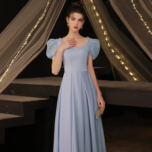 vintage pale blue dress HONGIVEY Special Blue Prom Dress Strapless A-Line 2025 New Floor-Lengt main image 1