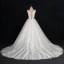 Chic / Beautiful White Ball Gown Wedding Dresses 2017 Scoop Neck Sleeveless Beading Rhinestone Covered Button Appliques Lace Flower Ruffle Tulle Sash Chapel Train