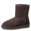 Modest / Simple Womens Boots 2017 Black Leather Mid Calf Suede Casual Winter Flat Snow Boots