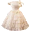Schöne Champagner Applikationen Fallende Rüsche Kurze Partykleider 2024 A Linie Off Shoulder Ärmellos Rückenfreies Ball Festliche Kleider