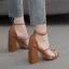 Chic / Beautiful Brown Street Wear Womens Sandals 2021 Ankle Strap 11 cm Thick Heels Open / Peep Toe Sandals High Heels