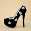 Charming Black Pearl Rhinestone Wedding Shoes 2021 14 cm Stiletto Heels Round Toe Wedding Pumps High Heels