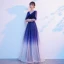 Sparkly Royal Blue Suede Star Sequins Prom Dresses 2021 A-Line / Princess V-Neck 1/2 Sleeves Floor-Length / Long Prom Formal Dresses