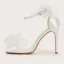 Fashion White Wedding Shoes 2021 Bow Ankle Strap 11 cm Stiletto Heels Open / Peep Toe Wedding Sandals High Heels