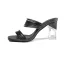 Modest / Simple Black Street Wear Womens Sandals 2021 7 cm Crystal Thick Heels Open / Peep Toe Sandals High Heels