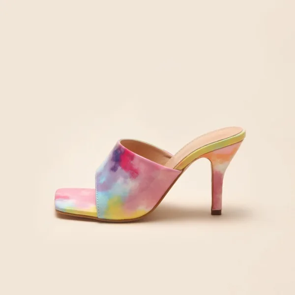 Chic / Beautiful Multi-Colors Street Wear Rainbow Womens Sandals 2021 7 cm Stiletto Heels Open / Peep Toe Sandals High Heels