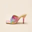 Chic / Beautiful Multi-Colors Street Wear Rainbow Womens Sandals 2021 7 cm Stiletto Heels Open / Peep Toe Sandals High Heels