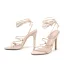 Sexy Roman Beige Evening Party Womens Sandals 2021 Ankle Strap 13 cm Stiletto Heels Open / Peep Toe Pumps High Heels