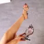 Fashion Brown Street Wear Leopard Womens Sandals 2021 Ankle Strap 10 cm Stiletto Heels Open / Peep Toe Sandals High Heels