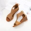 Böhmen Braun Strand Strass Sandalen Damen 2021 5 cm Keilabsatz Peeptoes Sandaletten