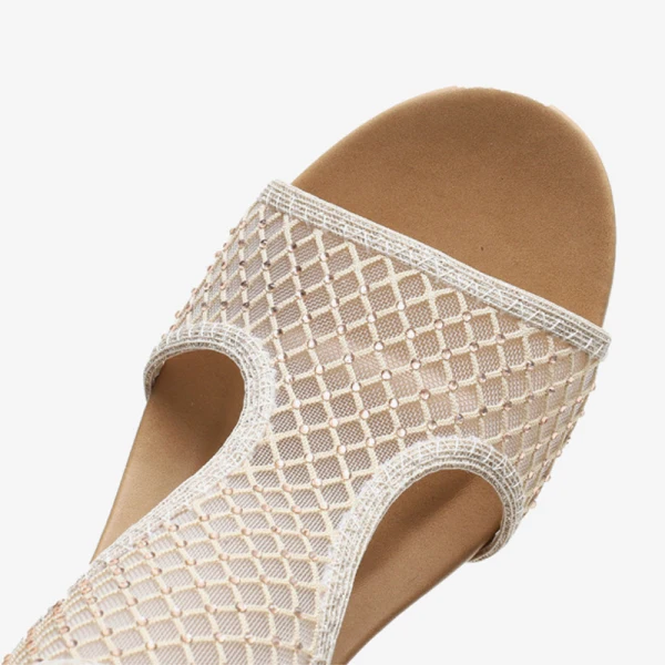Fashion Gold Casual Rhinestone Womens Sandals 2021 5 cm Wedges Open / Peep Toe Sandals